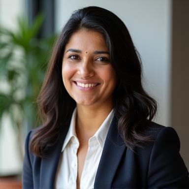 Professional headshot of Priya Sharma.